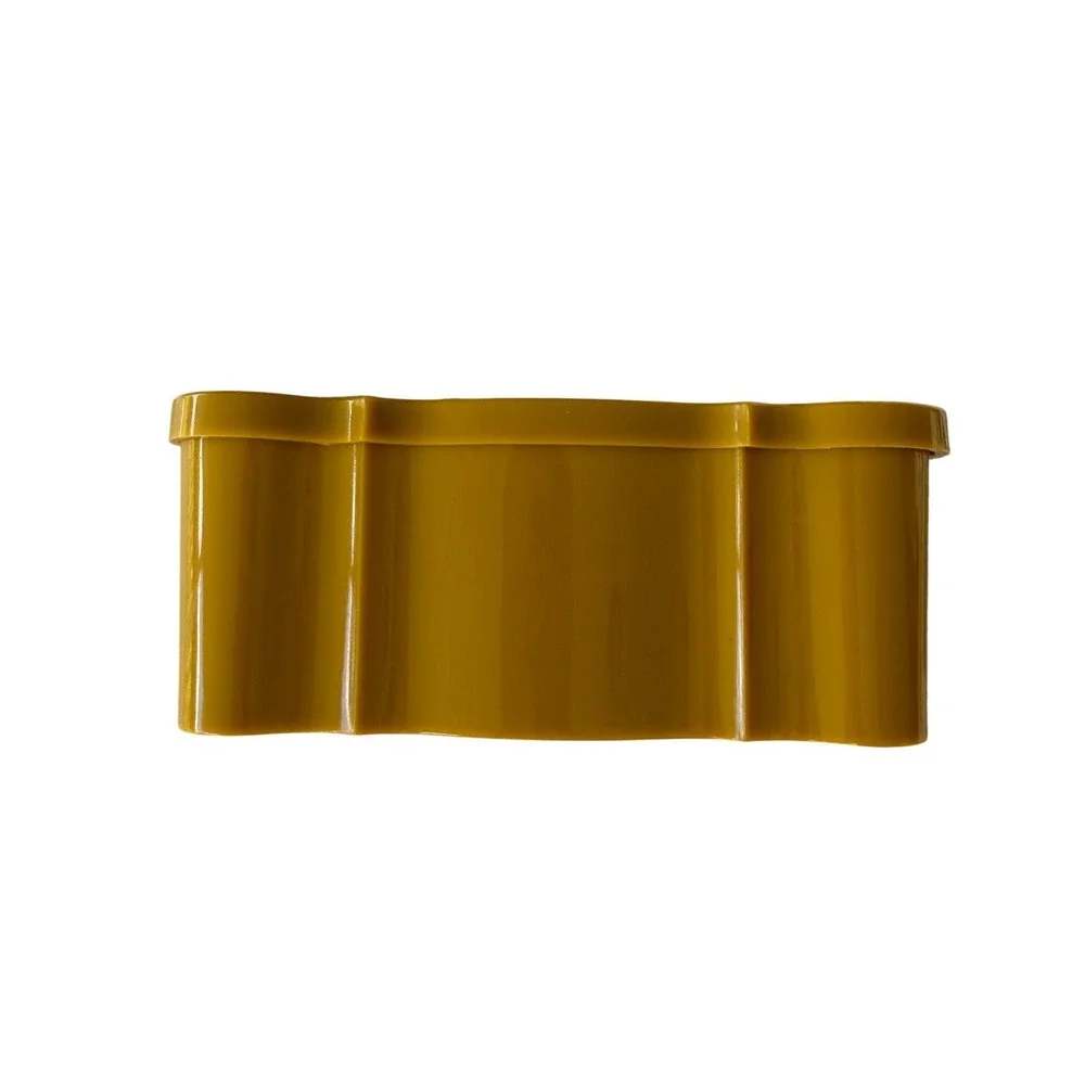 Schwarz Bros Plastics Tissue Holder Vintage Harvest Gold Floral Accent MCM Decor